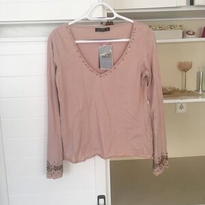 New With Tags Zara Bell Sleeve Shirt